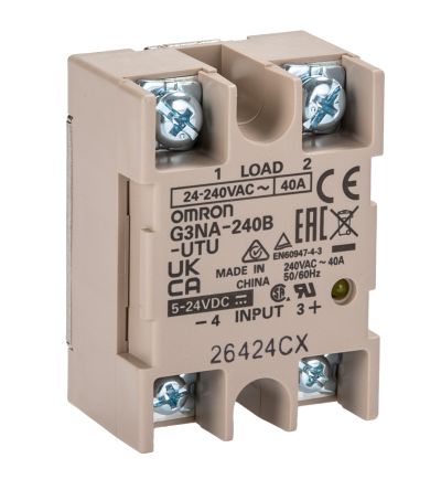 Omron G3NA Series Solid State Relay, 40 A Load, Chassis Mount, 240 V ac Load [G3NA-240B-UTU DC5-24]; 214-7944