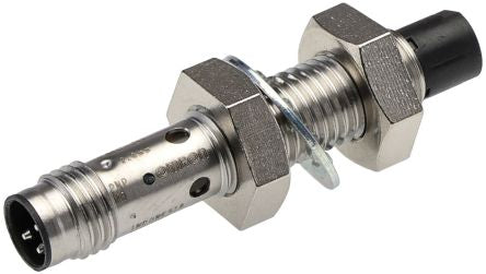 Omron Inductive Threaded Barrel Proximity Sensor, M8, 2 mm Detection, PNP NO, 10 → 30 V dc [E2B-S08KN02-MC-B1]; 215-7131