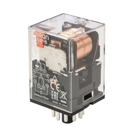 Omron Plug In Non-Latching Relay, 110V ac Coil, 10A Switching Current, 3PDT [MKS3P-5 110VAC]; 215-7864