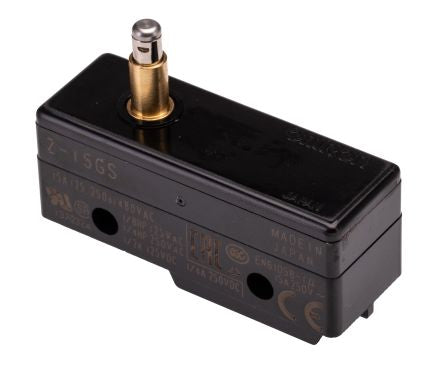 Omron Z Series Spring Plunger Limit Switch, NO/NC, IP00, SPDT, Thermosetting Resin Housing, 500V ac ac Max, 15A Max [Z-15GS]; 215-7948