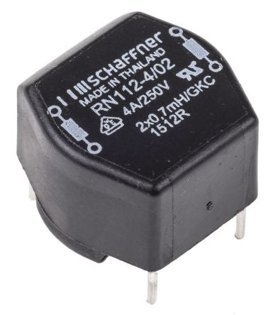 Schaffner 700 μH -30 → +50% Current Compensated Choke, 4A Idc, 27mΩ Rdc, RN [RN112-4-02]; 219-3261