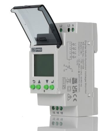RS PRO Phase, Voltage Monitoring Relay, 3 Phase, SPDT, DIN Rail [0]; 223-7788