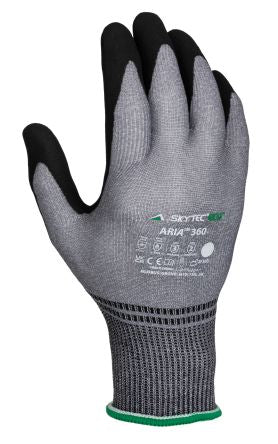 Skytec Aria 360 Black/Grey Work Gloves, Size 7, Nitrile Coating [SKG00022F]; 227-0479