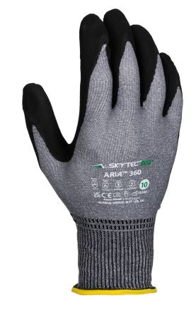 Skytec Aria 360 Black/Grey Work Gloves, Size 10, Nitrile Coating [SKG00022F]; 227-0483