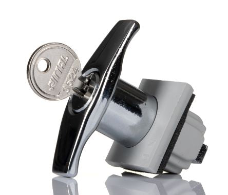 Rittal Silver Die Cast Zinc Locking Handle, T-Handle [2575000]; 228-9359