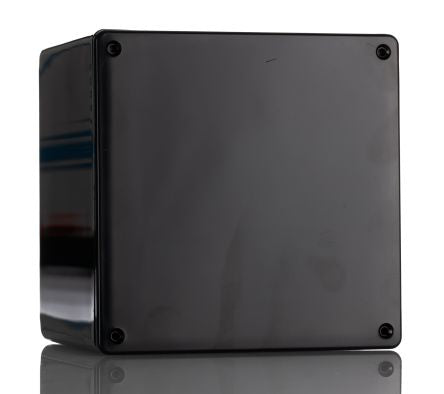Hammond 1591 Series Black ABS Enclosure, IP54, Black Lid, 119 x 119 x 89mm [1591VSBK]; 229-1658