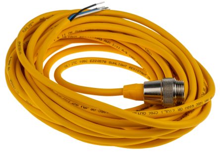 Turck Straight Male 4 way 7/8 in Circular to Straight Female 4 way 7/8 in Circular Sensor Actuator Cable, 20m [RSM RKM 40-20M]; 230-9736