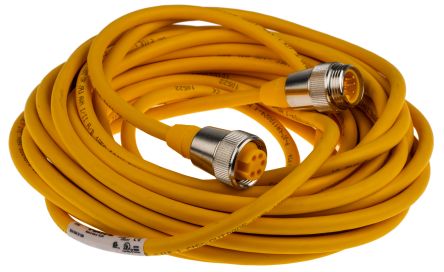 Turck Straight Male 5 way 7/8 in Circular to Straight Female 5 way 7/8 in Circular Sensor Actuator Cable, 10m [RSM RKM 50-10M]; 230-9739