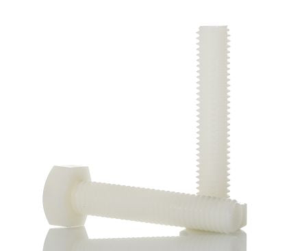 RS PRO Plain Nylon, Hex Bolt, M10 x 50mm [0]; 232-6883