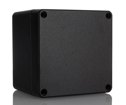 Hammond 1590Z Series Black Die Cast Aluminium Alloy General Purpose Enclosure, IP68, IK08, 100 x 100 x 80mm [1590Z080BK]; 234-5966