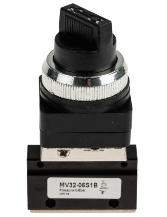 RS PRO Manual 3/2 Pneumatic Manual Control Valve MV Series, G 1/8, 1/8in, III B [0]; 235-1190