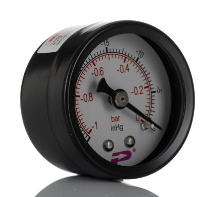 RS PRO BSP 1/8in Analogue Vacuum Gauge 0bar Back Entry 40mm Outside Diameter [0]; 235-1298