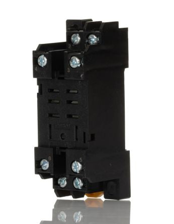 Omron LY 8 Pin 2000V DIN Rail Relay Socket, for use with LY Series Bi-polar Relay [PTFZ-08-E]; 235-5440