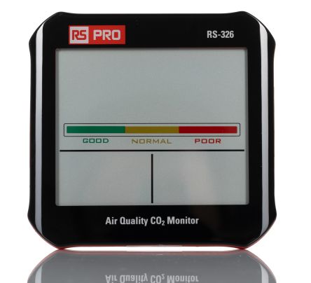 RS PRO RS-326 Air Quality Meter for CO2, Humidity, Temperature, +50°C Max, 100%RH Max, Battery, USB-Powered [0]; 236-2654