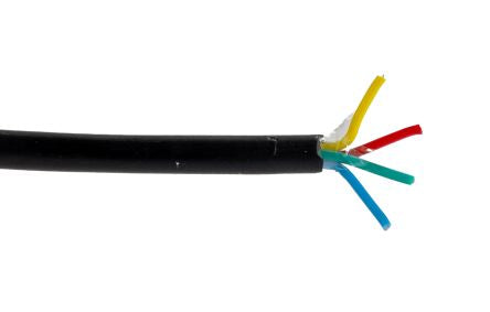 RS PRO Multicore Industrial Cable, 4 Cores, 0.22 mm², DEF STAN, Unscreened, 100m, Black PVC Sheath [0]; 236-9260