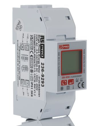 RS PRO 1 Phase LCD Backlit Energy MeterEnergy Meter [0]; 236-9293