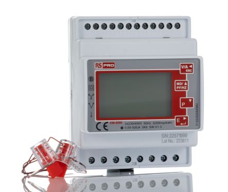 RS PRO 1, 3 Phase LCD Backlit Energy MeterEnergy Meter [0]; 236-9295