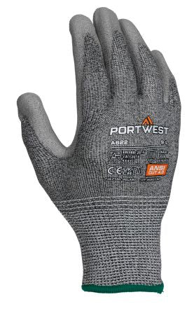 Portwest Grey Polyurethane Cut Resistant Gloves, Size 9, Polyurethane Coating [A622G7RS]; 237-2807