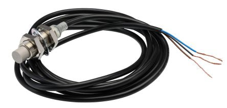 Omron Inductive Threaded Barrel Proximity Sensor, M12, 8 mm Detection, NPN NO, 10 → 30 V dc [E2E-X8MC112 2M]; 237-7014