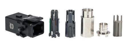 HARTING Heavy Duty Power Connector Insert, 4A, Male, Han 1A Series, 4 Contacts [09100043001]; 238-0458