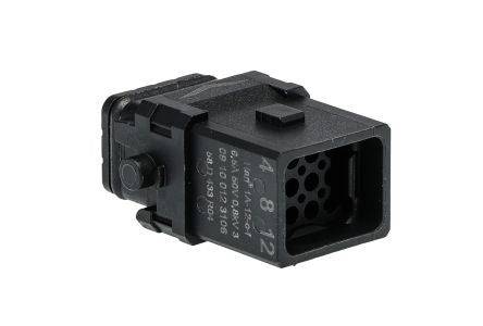 HARTING Heavy Duty Power Connector Insert, 6.5A, Female, Han 1A Series, 12 Contacts [09100123106]; 238-0471