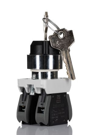RS PRO Key Selector Switch - (2NO) 22.5mm Cutout Diameter 3 Positions [0]; 238-3958