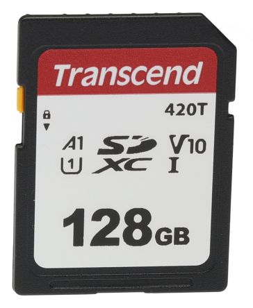 Transcend 128 GB SD SD Card, A1, U1, V10 [TS128GSDC420T]; 240-5437