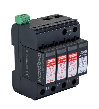 Phoenix Contact, VAL-MS 230/3+1 FM Surge Arrester 230 V ac Maximum Voltage Rating Surge Arrester [2838199]; 241-6062
