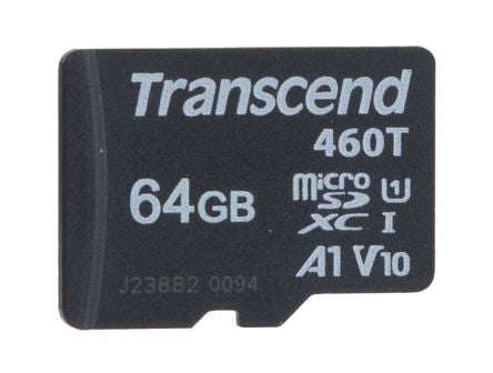Transcend 64 GB Industrial MicroSD Micro SD Card, A1, U1, V10 [TS64GUSD460T]; 245-0114