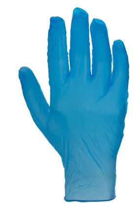 RS PRO Blue Powder-Free Vinyl Disposable Gloves, Size M, 100 per Pack [G0552]; 245-8953