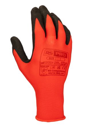RS PRO Black/Red Nylon General Purpose Gloves, Size 10, XL, Nitrile Coating [G793-10]; 246-0872