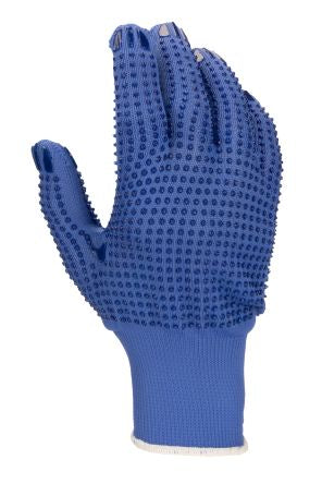 RS PRO Blue Polyester General Purpose Gloves, Size 8, Medium, PVC dots Coating [G798-08]; 246-0874