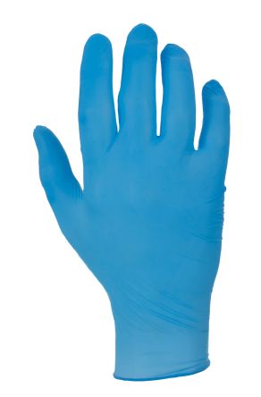 RS PRO Blue Powder-Free Nitrile Disposable Gloves, Size Small, 100 per Pack [G860-S]; 246-0897
