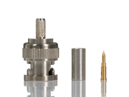 RS PRO, Plug Cable Mount BNC Connector, 75Ω, Crimp Termination, Straight Body [0]; 246-9459