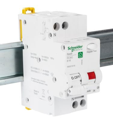 Schneider Electric RCBO, 16A Current Rating, 1P Poles, 30mA Trip Sensitivity, Resi9 Range [R9D01616]; 247-2231
