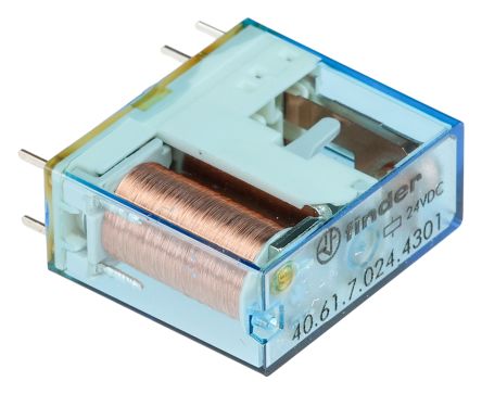 Finder PCB Mount Power Relay, 24V dc Coil, 16A Switching Current, SPDT [406170244301]; 248-1958