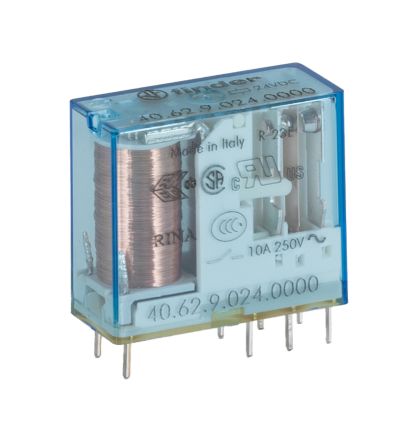 Finder PCB Mount Relay, 24V dc Coil, 10A Switching Current, DPDT [406290240000]; 248-2014