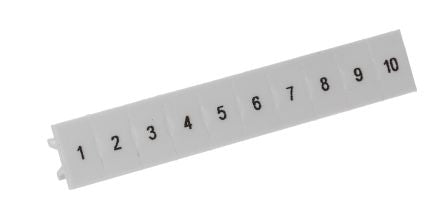 Phoenix Contact, LGS:FORTL.ZAHLEN 1-10, ZB 6 Zack Marker Strip for use with Terminal Block Width 6.2 mm [1051016:0001]; 248-2249