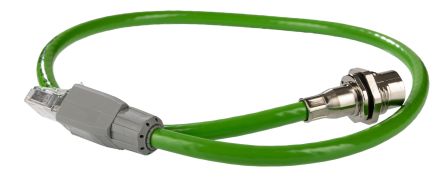 Phoenix Contact, 0.5m Cat5e, Green M12 to Female RJ45, Aluminium Foil, Tinned Copper Braid Shielded, Terminated PVC [1404367]; 248-2272