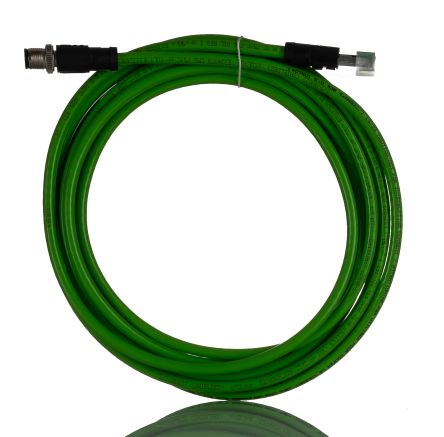 Phoenix Contact0-93B/R4AC, NBC-M12MSD/ 5, 5m Cat5, Green M12 to Male RJ45 Male, Aluminium Foil, Tinned Copper Braid [1407501]; 248-2281