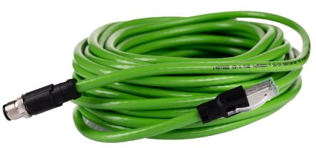Phoenix Contact0-93B/R4AC SCO, NBC-MSD/10, 10m Cat5, Green M12 to Male RJ45 Male, Shielded Shielded, Terminated PVC [1407502]; 248-2282