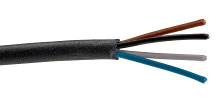 Phoenix Contact 0-PUR/0, 34, SAC-4P-100 Multicore Industrial Cable, 4 Cores, 0.34 mm², 100m, Black, Grey Polyurethane [1501663]; 248-2313