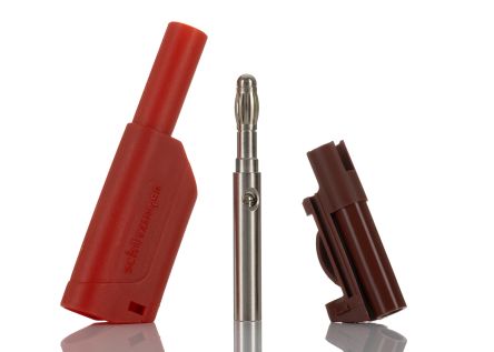 Schutzinger Red Male Banana Plug, 4 mm Connector, Solder Termination, 32A, 1kV, Nickel Plating [RS SFK 8500 S Ni / AS / RT]; 248-3575