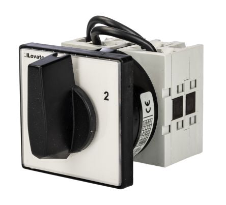Lovato, 2P 3 Position 60° Changeover Cam Switch, 40A, Short Black Handle Actuator [GX4052U]; 248-5608