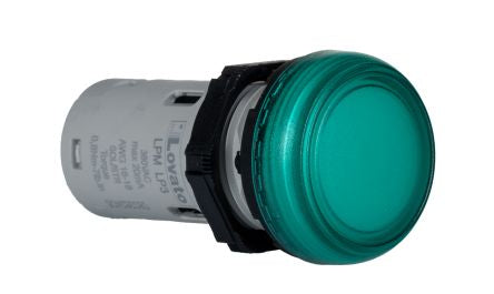 Lovato, LPML, Panel Mount Green LED Pilot Light, 22mm Cutout, IP66, IP67, IP69K, Round, 380-415V [LPMLP3]; 248-6070