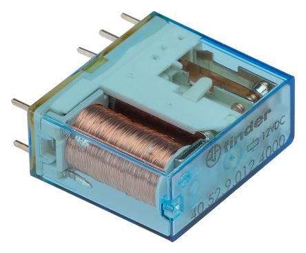 Finder PCB Mount Relay, 12V dc Coil, 8A Switching Current [40.52.9.012.4000]; 249-4436