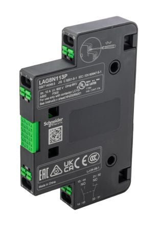 Schneider Electric Auxiliary Contact Block, 2 Contact, 1 NO + 1 NC, Side Mount, TeSys LAG8N [LAG8N113P]; 249-4730