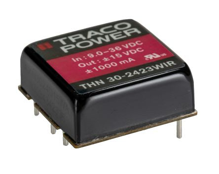 TRACOPOWER THN 30WIR Isolated DC-DC Converter, -15 → 15V dc/, 9 → 36 V dc Input, 30W, PCB Mount [THN 30-2423WIR]; 249-7351
