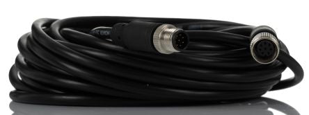 RS PRO Straight Female M12 to Straight Male M12 Sensor Actuator Cable, 10m [0]; 250-0711