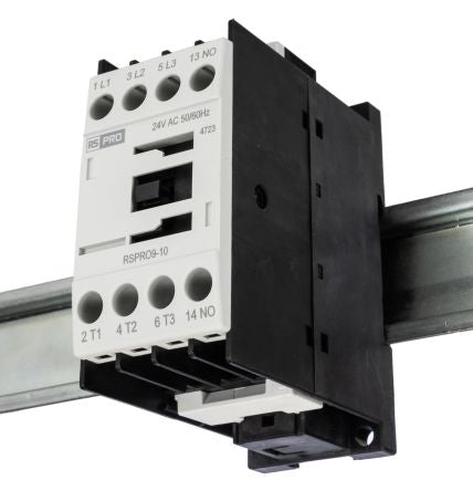 RS PRO RSPRO9-10 Contactor, 24 V ac Coil, 3-Pole, 9 A, 4 kW, 1NO, 690 V [0]; 250-8784